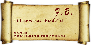 Filipovics Buzád névjegykártya